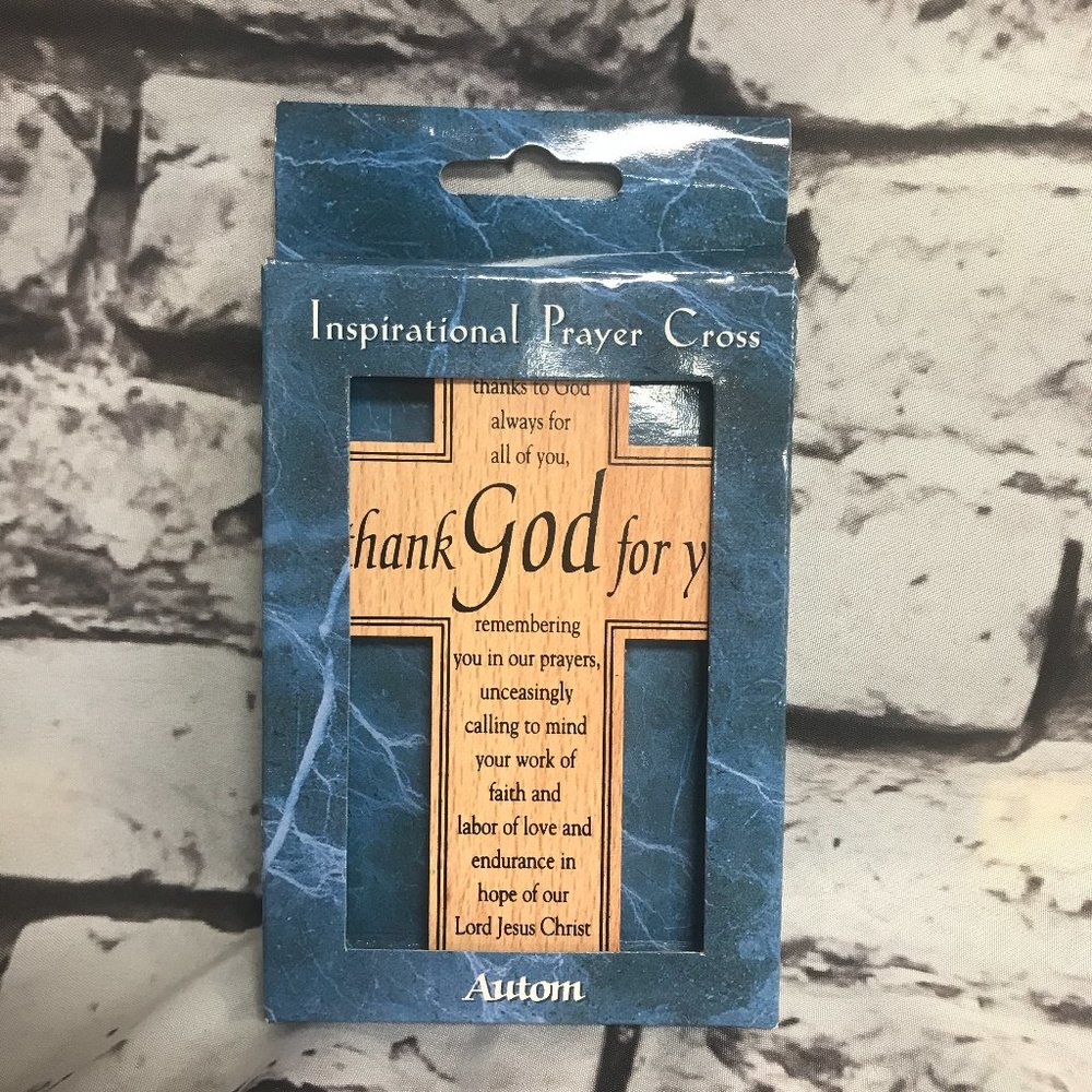 5" Inspirational Prayer Cross hanging wood Autom NEW